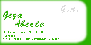 geza aberle business card